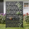 MAYEERTY Galvanized Steel Privacy Screens Outdoor and Indoor Divide with Freestanding Decorative Black - 3 of 4