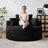 50'' Corduroy Sleeper Chair Sofa, Fluffy Single Modular Couch with Cylindrical Pillow, Modern Lounge Seating for Living Room, Bedroom, or Studio - 4 of 4