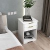 KTMBDW Farmhouse Nightstand with 2 Drawers, Rustic Vintage End Side Table with Storage for Bedroom Living Room, White - 4 of 4