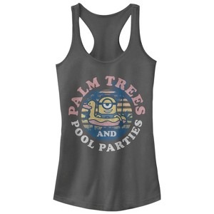 Juniors Womens Despicable Me Minion Pool Party Racerback Tank Top - 1 of 3