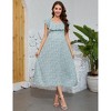 Women Maternity Casual V Neck Ruffle Cap Sleeveless Summer Boho Sundress Flowy Maxi Dress Baby Shower - 2 of 4