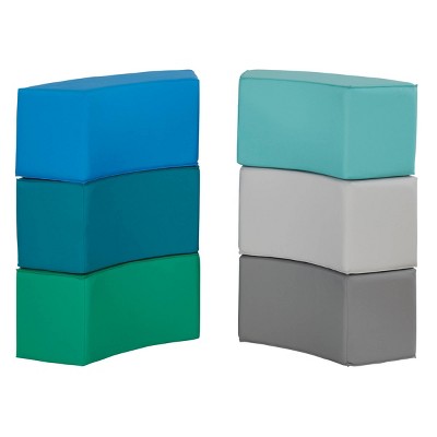 Soft Foam Modular Round Seating Set for Toddlers, 6-Piece