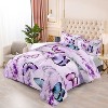 Boersma Lavender Butterfly Comforter Set for Girl Kid Adult Colorful Butterfly Pattern Bedding Set Aesthetics Butterflies Quilt Bed Set Twin Size - 2 of 4