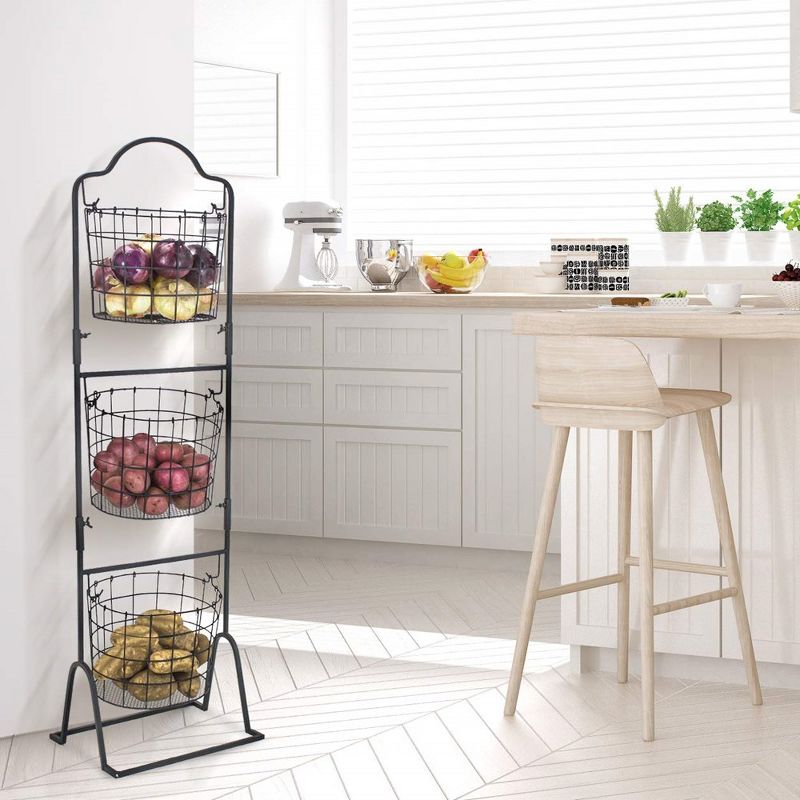 Sorbus 3-Tier Oval Shaped Wire Market Basket Stand - for Fruit, Vegetables, Toiletries, Household Items, and More, 5 of 7