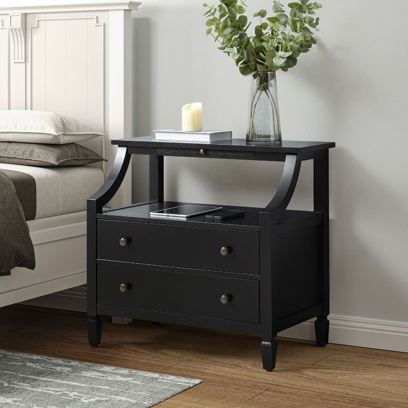 Bernadette 2 - Drawer Nightstand with Built-In Outlets|Hulala Home, 2 of 12