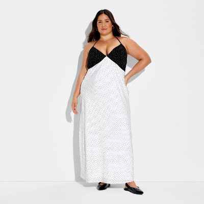 Женские платья Wild Fable Women's Sleeveless Triangle Cup Maxi Dress - Wild Fable™ Black Polka Dots XXL — фото 2