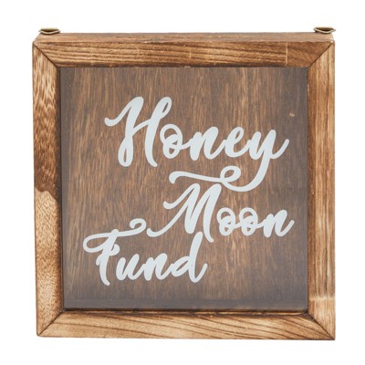Genie Crafts Wooden Shadow Box Bank, Vacation Fund (7.1 x 1.8 Inches)