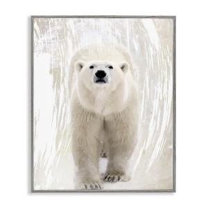 Stupell Industries Modern Polar Bear Portrait Black Framed Giclee Art - 1 of 4