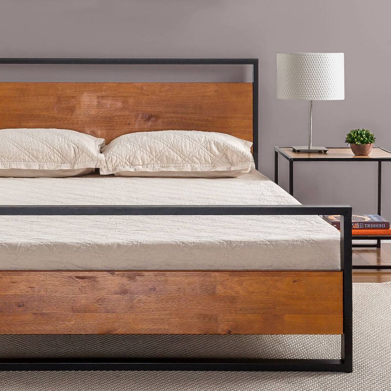 Suzanne Platform Bed with Headboard and Footboard Black - Zinus, 3 of 11