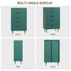 Fluted Dresser for Bedroom with Drawers, Wooden Chest of Drawers with Metal Handle & Feet, Natural Dresser for Living Room, Hallway, Bedroom - 4 of 4