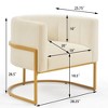 CAVINAS Luxury Velvet Upholstery Accent Armchair with Golden Metal Stand,Chic Leisure Chair Lounge Chair with Curved Back for Living Room - 4 of 4