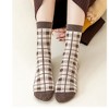 Anna-Kaci Women's 4 Pairs Knit Socks with Floral and Plaid Patterns Soft Warm Fabric and Ribbed Comfort Cuffs - 4 of 4