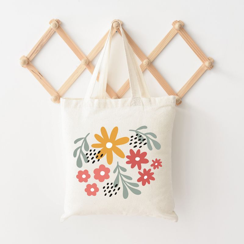 City Creek Prints Daisies And Ruscus Canvas Tote Bag - 15x16 - Natural, 2 of 3