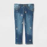 Toddler Girls' Mid-Rise Floral Embroidered Skinny Jeans - Cat & Jack™ Blue