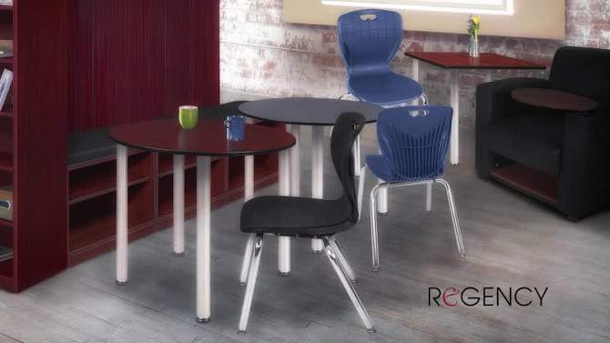 Kee Round Breakroom Table with Folding Legs - Regency, 2 of 10, play video