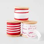 3ct Fabric Ribbon Set Red/White - Sugar Paper™ + Target