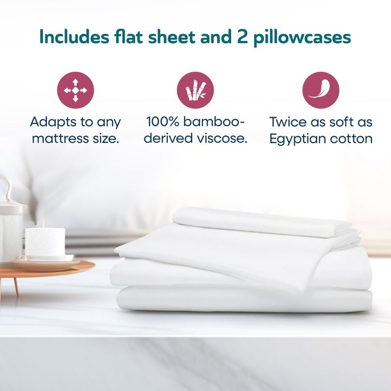 Sleepgram Viscose from Bamboo Bed Sheet Set w/2 Pillowcases, 2 of 7