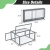 SEVOBAL Pet Crates and Houses Folding Rabbit Hutch Lockable Doors Ground Stakes for Indoor and Outdoor Patio Garden Deck, Gray, 43.3"*37"*21.3" - 3 of 4