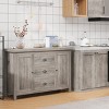 Whizmax Buffet Sideboards,Kitchen Storage Cabinet,Large Storage with 3 Drawers and 2 Doors Sideboard,Farmhouse Coffee Bar Cabinet for Living Room,Gray - 3 of 4