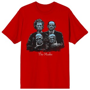 Twilight Zone The Masks Couple Unisex Adult Red Short Sleeve Tee Shirt - 1 of 3
