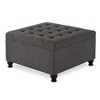 NicBex 30" Storage Bench Square Ottoman with Storage Upholstered Button Tufted for Bedroom, Living Space - 2 of 4
