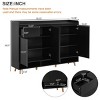 55" Contemporary Shoe Cabinet with Adjustable Shelves & Drawer, Entryway Storage Sideboard for Living Room-3irtyhousy - 4 of 4
