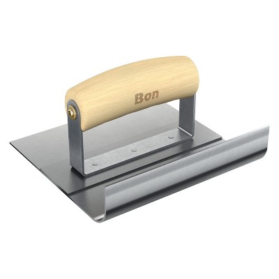 Bon Tool 82-787 Ultra Smooth Base Tool - Stainless Steel 6-inch X 1.5-inch - 3/4-inch Radius 6-inch Lip Wood Handle