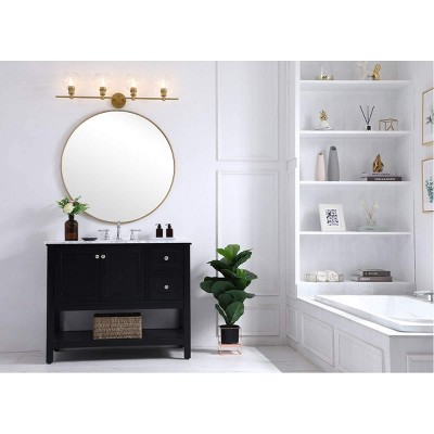 Elegant Collier 4-Light Brass and Clear Glass Dimmable Wall Sconce