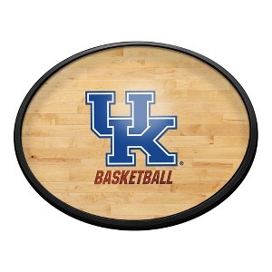College Basketball Hardwood Design Oval Slimline Lighted Wall Sign - 1 of 4