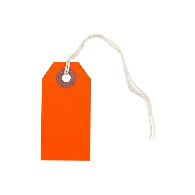 JAM Paper Gift Tags with String Tiny 2 3/4 x 1 3/8 Neon Red 10/Pack 91931048