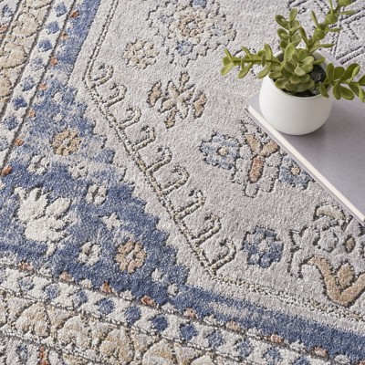 Handmade Grey/Blue Vintage Persian-Inspired 8' x 10' Rug