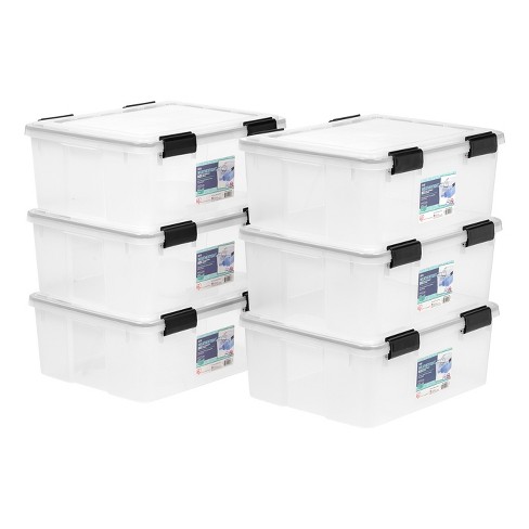 Iris Usa 30.6 Quart Weatherpro Plastic Storage Box With Durable Lid And  Seal And Secure Latching Buckles, 6 Pack, Weathertight, Keep Dust And  Moisture : Target