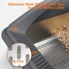 XXL Stainless Steel Sifting Litter Box for Pine Pellet & Non-Clumping Litter, Anti-Leakage High-Sided Cat Litter Box with Lid for Large Cats - 4 of 4