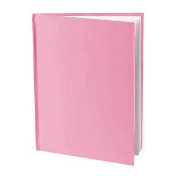 Young Authors Pink Hardcover Blank Book, White Pages, 8"H x 6"W Portrait, 14 Sheets/28 Pages