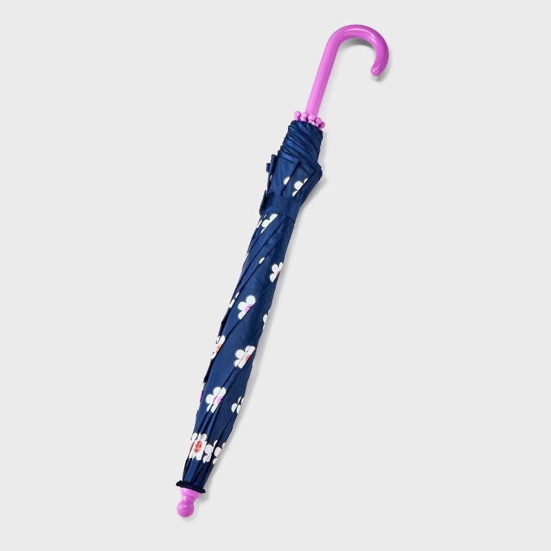 Girls&#39; Daisy Printed Color Changing Stick Umbrella - Cat &#38; Jack&#8482; Navy Blue, 3 of 5