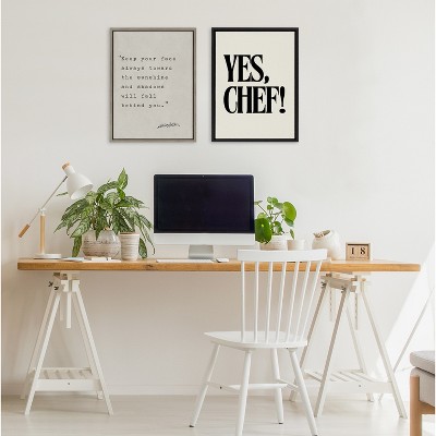 18x24 Beige Canvas Motivational Quote Print with Frame