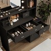 Vanity Desk Modern with LED Mirror and Charging Station for Bedroom 43.31in Wide-3irtyhousy - 3 of 4