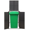 vidaXL Single Wheelie Bin Shed Black 27.6"x31.5"x46.1" Poly Rattan - 2 of 4