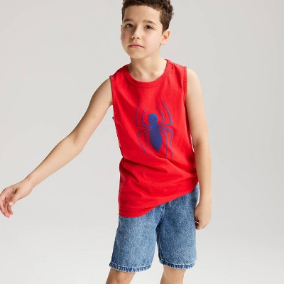 Cat & Jack Boys' Spider-Man Oversized Graphic Tank Top - Cat & Jack™ Red S — фото 4