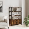 vidaXL Bookcase 3-Tier Smoked Oak 27.6 in.x11.8 in.x43.1 in. Engineered Wood - 3 of 4