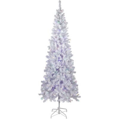 Northlight 7.5' Pre-Lit Medium White Iridescent Pine Artificial Christmas Tree - Multi-Color LED Lights 31752257