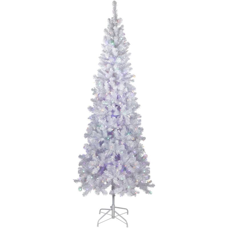 Northlight 7.5' Prelit Artificial Christmas Tree White Winston Pine - Multi LED Lights, 1 of 9