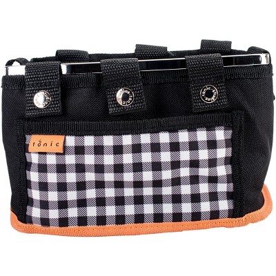 Chrome Double Pocket Table Tidy with Removable Fabric