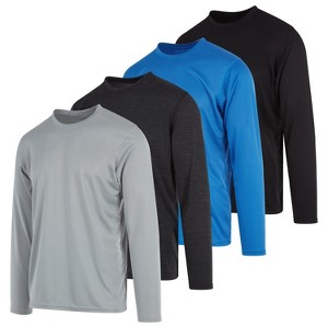 DARESAY Dri-Fit Long Sleeve T Shirts for Men-Moisture Wicking, Quick Dry Tees, Pack of 4 - 1 of 4