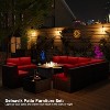 ALAULM 13 Pieces Patio Furniture Set, Rattan Wicker Outdoor Conversation Sets, Furniture Sofa Set w/43in Propane Fire Pit Table - 2 of 4