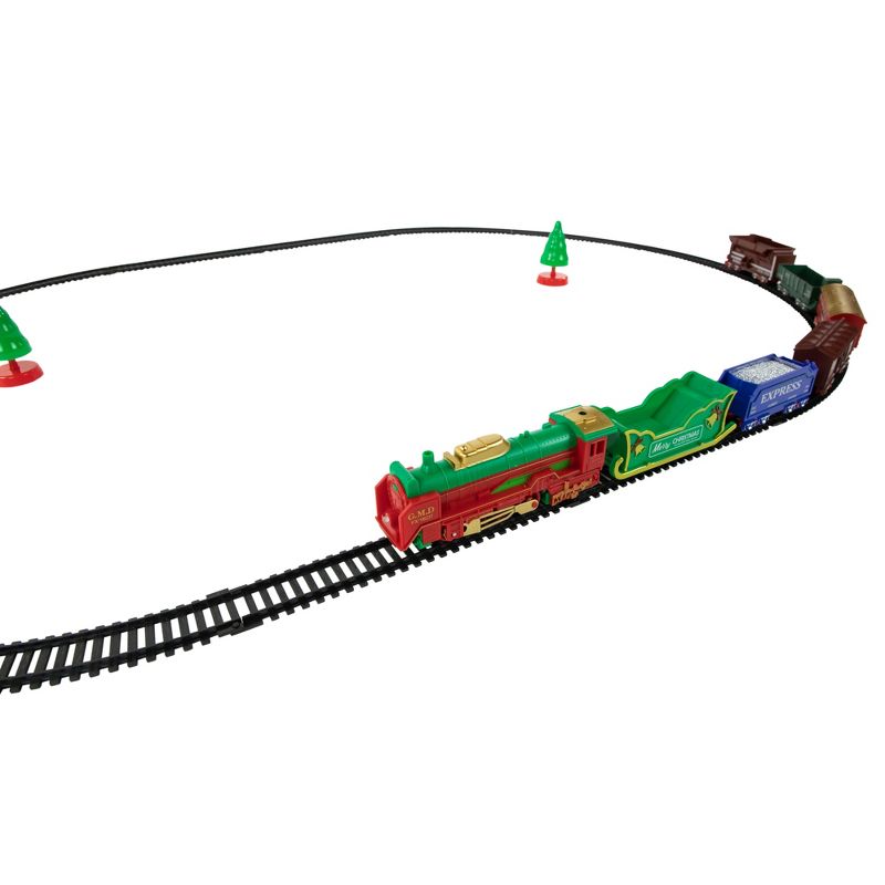 Northlight 23 Pc Battery Operated Lighted and Animated Classic Christmas Train Set with Oval Track, 5 of 6