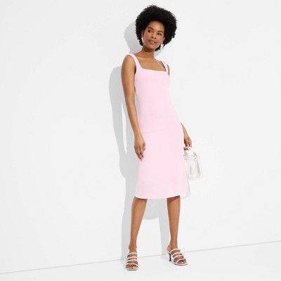 Women's Square Neck Midi Dress - Wild Fable™ Light Pink S : Target