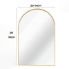 FONTOI 30"×20"  Arched Bathroom Wall Mirror Functional Wall Decor with Black Metal Frame for Contemporary Entryway Bedroom or Living Room, Gold - 3 of 4