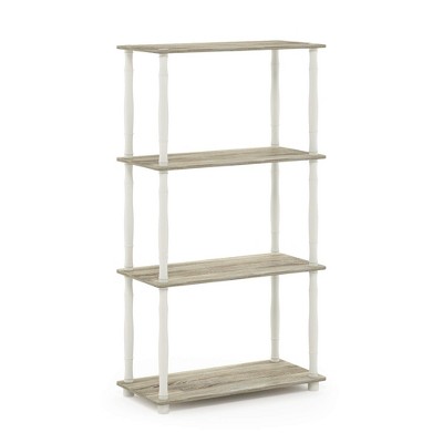 Sonoma Oak and White 4-Tier Multipurpose Shelf Display Rack