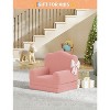 Kids Couch, 2-in-1 Convertible Toddler Sofa Chair, Fold Out Lounger Bed, Soft Teddy Fleece for Playroom, Nursery, Birthday Gift - 2 of 4